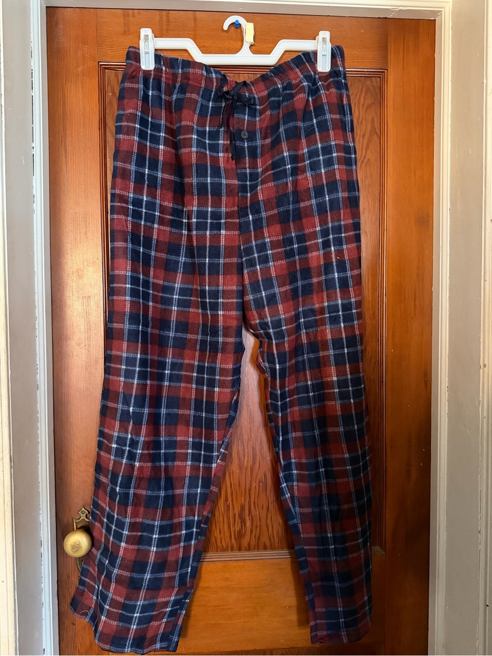 Men's Red and Navy Plaid Lounge Joggers